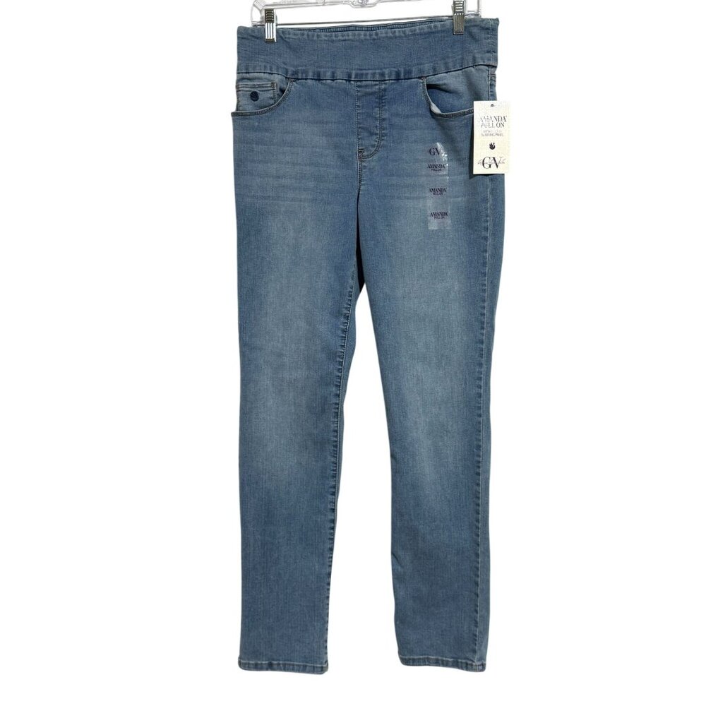 NEW Gloria Vanderbilt Amanda Size 10 Pull-On Denim Jeans Women’s Slimming‎ Panel